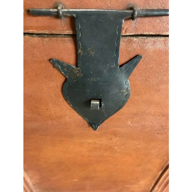 Antique Anglo-Indian Leather Campaign Trunk For Sale In Naples, FL - Image 6 of 12