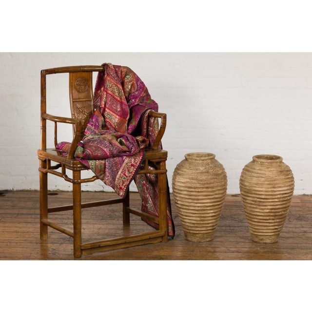 Rustic Near Vintage Jars with Textured Surface - A Pair For Sale - Image 3 of 12