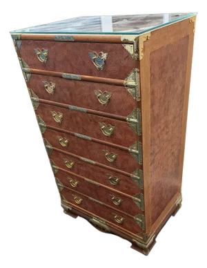 7 Drawer Dresser Lingerie Armoir Jewelry Asian Solid Wood Storage Felt