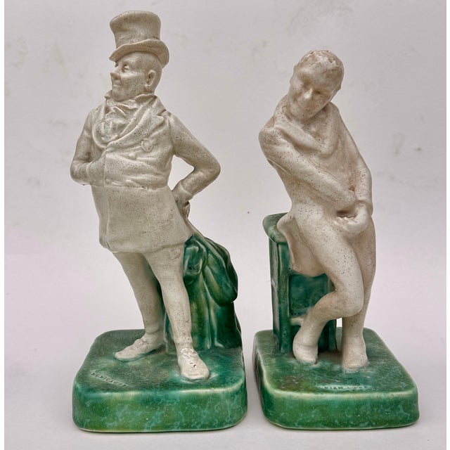 Bretby Art Pottery Dickens Figures, Mr. Micawber and Uriah Heep Pair, England Early 20th Century For Sale - Image 4 of 17
