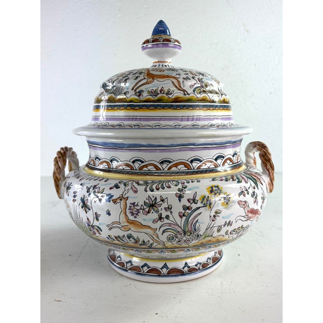 Mid 20th Century Hand Painted Portuguese Serving Bowl For Sale - Image 11 of 11
