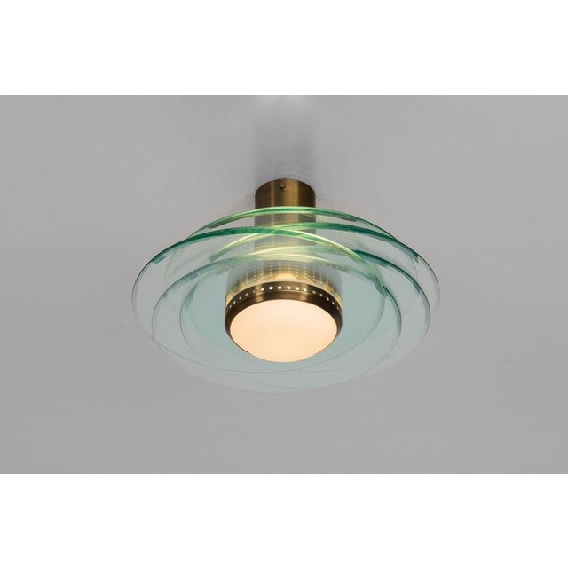 1960s Brass and Glass 2079 Ceiling Lamp by Max Ingrand for Fontana Arte, Italy, 1960s For Sale - Image 5 of 17