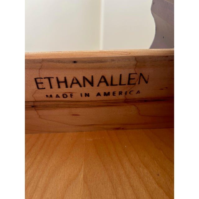 English Late 20th Century Ethan Allen British Colonial Carved Maple Buffet For Sale - Image 3 of 15