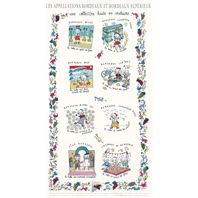 1990 French Wine Poster - Les Appellations Bordeaux Et Bordeaux Supérieur For Sale - Image 4 of 4
