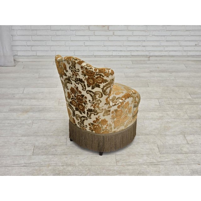 Small Danish Armchairs in Brown/Beige Furniture Fabric, 1970s, Set of 2 For Sale - Image 11 of 18