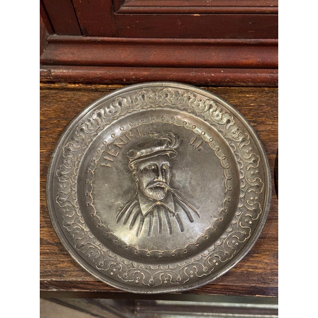 Such a beautiful pair of decorative pewter plates featuring 16th century King Henri II and his mother Queen Claude. These...
