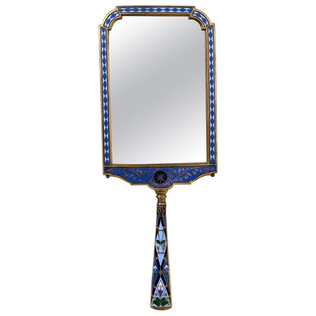 Empire French Gilt Bronze Champlevé Enamel Hand Mirror, 1810 For Sale - Image 18 of 18