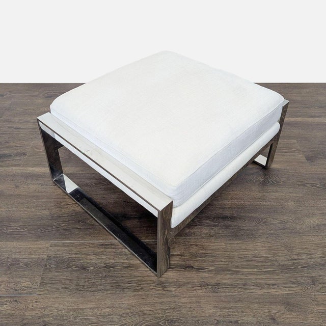 Restoration Hardware Modern Lounge Chair With Ottoman For Sale - Image 10 of 11