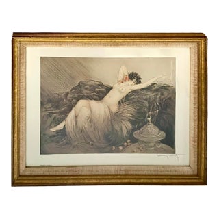 Louis Icart Print Rest Time Lithograph Vintage French Art Revival Deco For Sale