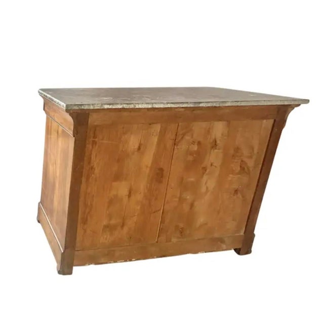 Louis Philippe Book Matched Burl Walnut Chest With Marble Top For Sale - Image 10 of 15