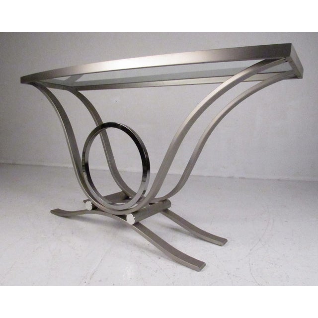 Contemporary Modern Style Demilune Console Table For Sale - Image 12 of 12