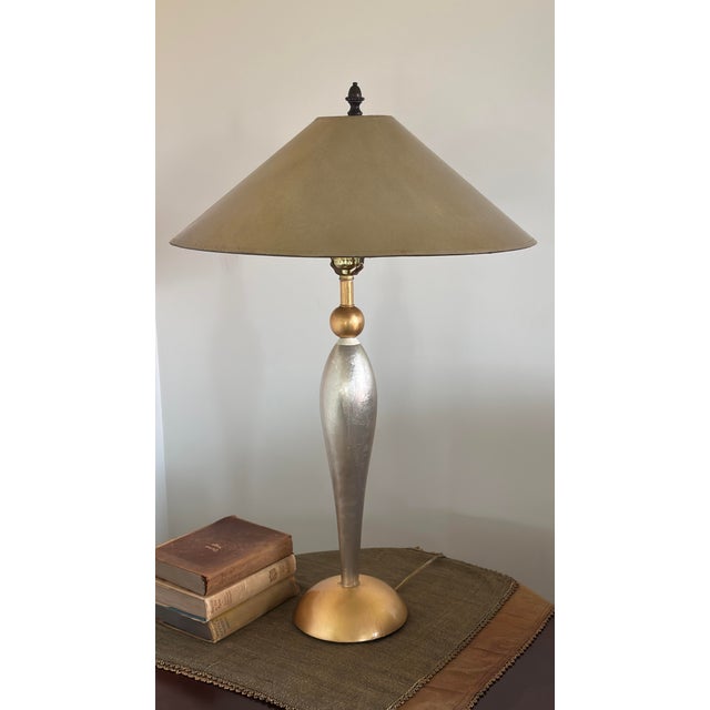This is an absolutely stunning, fully authenticated 1980s Postmodern table lamp designed by the Lam Lee Group for their...