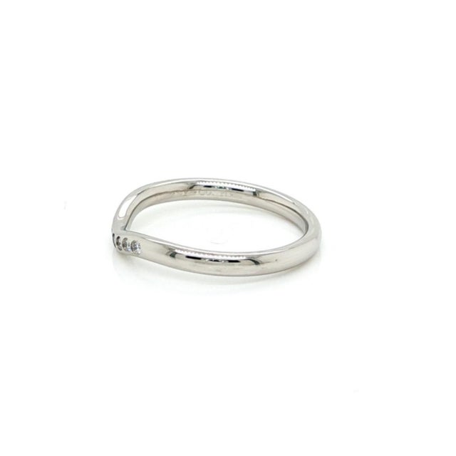 Mid 20th Century Tiffany & Co Elsa Peretti Diamond Curved Band Ring Platinum Size 6 For Sale In Miami - Image 6 of 6