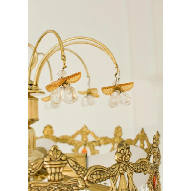 Vintage Spanish Crystal Fruit Chandelier in Orange Glass, 1970s For Sale - Image 4 of 9