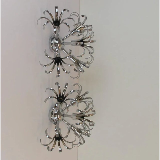 Silver Italian Sconces, 1960s, Set of 2 For Sale - Image 8 of 9