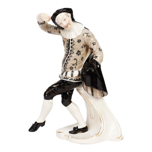 Nymphenburg Porcelain Commedia Dell'Arte Figure of Scaramuz For Sale
