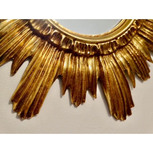 Vintage Italian Gilt Sunburst Mirror For Sale - Image 10 of 14
