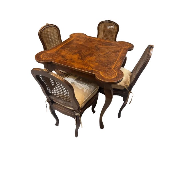 Early 20th Century Antique Burl Wood Game Table For Sale - Image 5 of 6