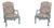 Pair of French Provincial Blue Frame Open Arm Chairs For Sale