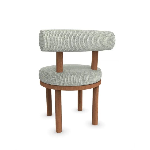 Moca Chair in Safire 06 Fabric and Smoked Oak by Studio Rig for Collector For Sale - Image 6 of 7