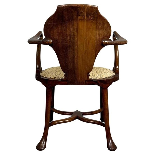 Brown Early 20th Century English Mahogany Armchair in the style of Cornelius v. Smith For Sale - Image 8 of 13