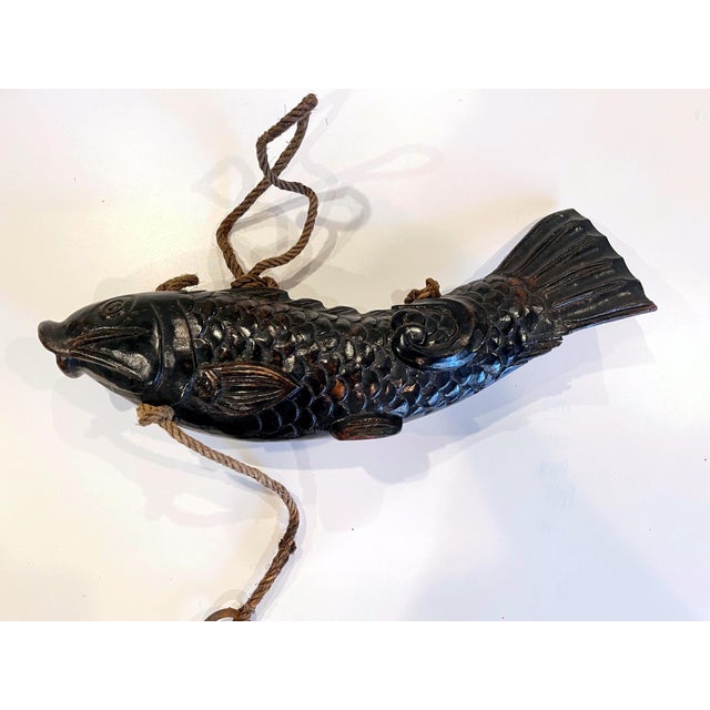 Near Pair of Japanese Jizai Kagi Wood Koi Folk Art Sculptures For Sale - Image 10 of 14