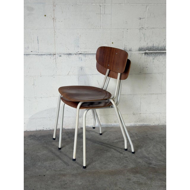 Plywood Stacking Chairs Set of 2 Mid-Century Modern 1970s For Sale - Image 10 of 11