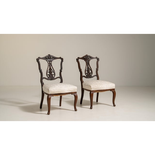 Pair of Victorian Carved Chairs with Upholstered Seats, Antique, United Kingdom, 19th Century For Sale - Image 9 of 15