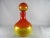 1960s 1960s Wayne Husted for Blenko Tangerine Amberina Citrine Ruby Crackle Art Glass Ball Decanter #636s For Sale - Image 5 of 13