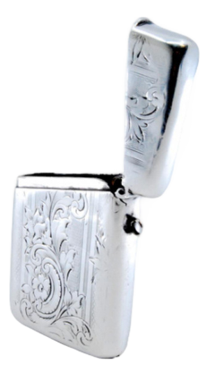 Silver Matchbox with Engraved Plant Motifs