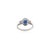 Metal 1.33Ct Vivid Blue Sapphire & Diamond Halo Vintage Cluster Ring in 14k Gold Size 7 For Sale - Image 7 of 14