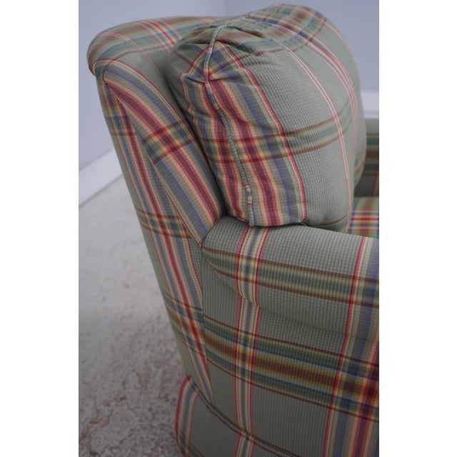 Textile Jessica Charles Plaid Print Chaise Lounge For Sale - Image 7 of 18