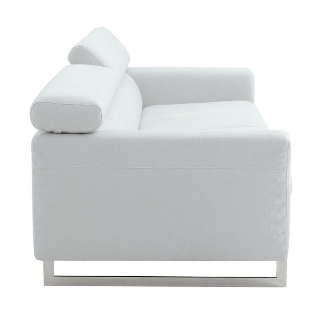 Pasargad Home Serena Modern Silver Sofa With Adjustable Headrests For Sale - Image 4 of 8