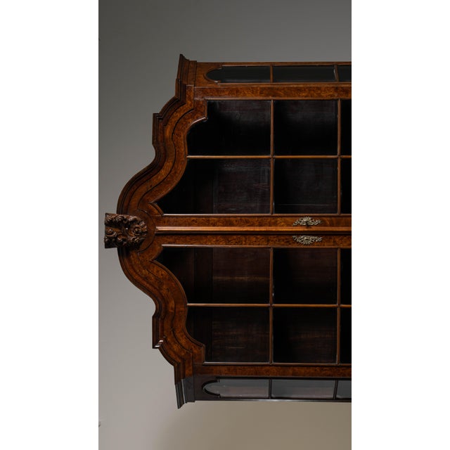 19th Century Chestnut Brown Dutch Vitrine with Brass Hardware For Sale - Image 10 of 15