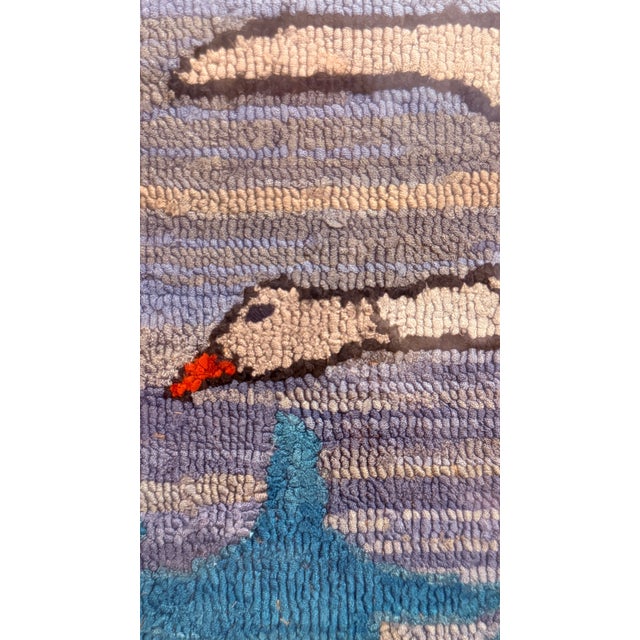 Vintage 1930s Grenfell Hooked Mat Snow Goose Newfoundland Labrador Framed Folk Art For Sale - Image 11 of 11