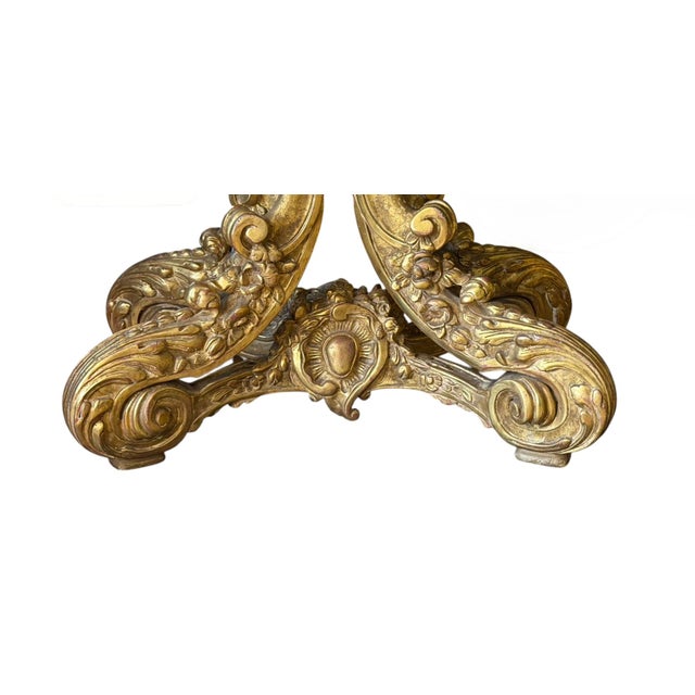 18C Style Quatrain for Dessin Fournir Giltwood Marble Top Console Table - 1 of 2 Available.