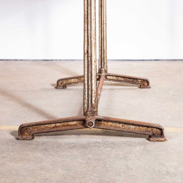 Vintage French Cast Base Café Dining Table, 1930s For Sale - Image 3 of 9