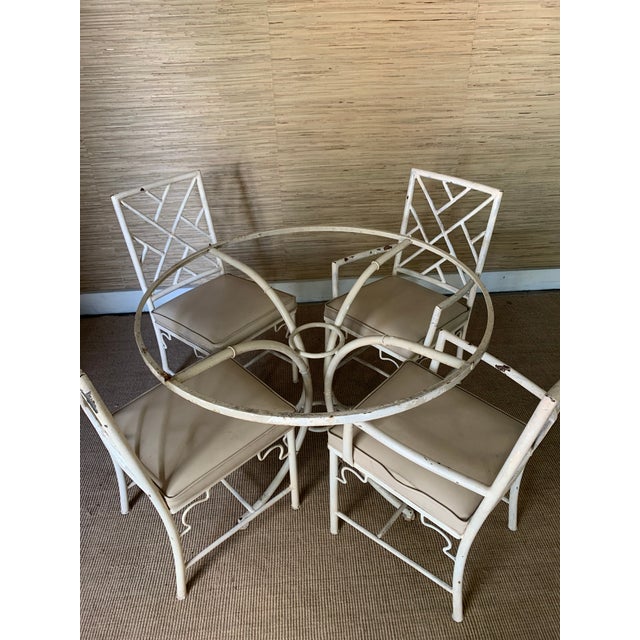 Vintage Chinese Chippendale Patio Furniture Set Of 5 Chairish