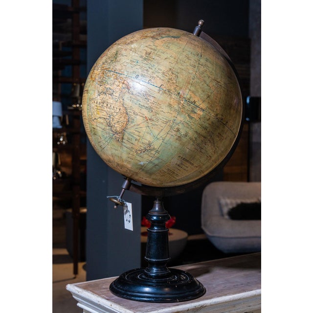 Textile World Map Globe from E. Dubail, 1890s For Sale - Image 7 of 7