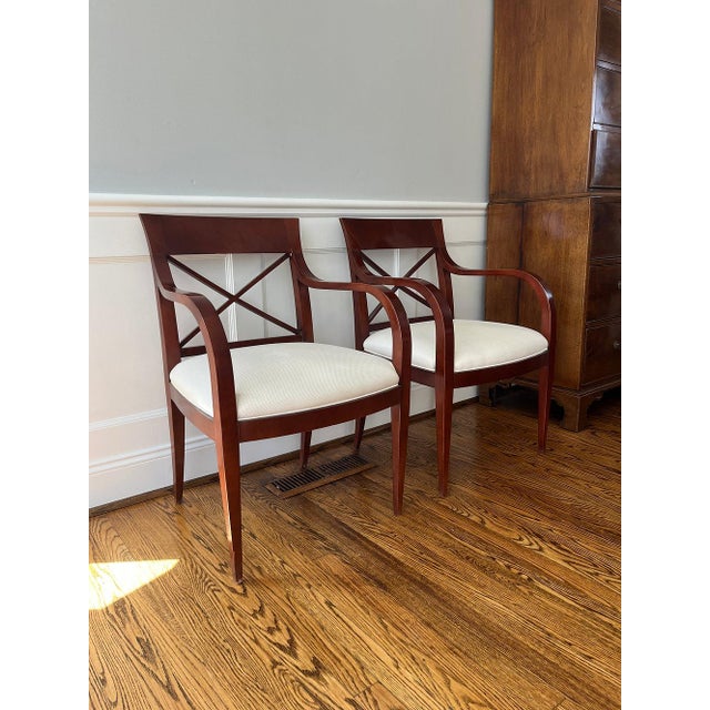 Cream Late 20th Century Pair of "Archetype X" Chairs by Baker Furniture For Sale - Image 8 of 9
