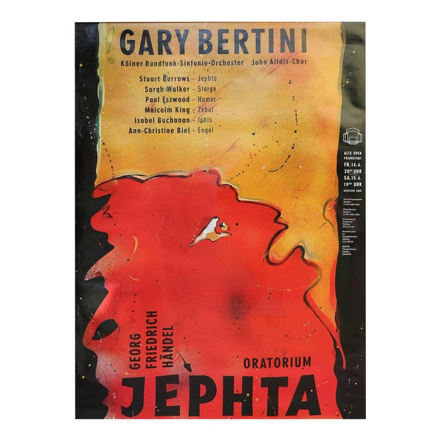 Gary Bertini, Jephta, Concert Poster, 1985, Alte Oper Frankfurt, Germany For Sale