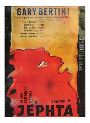Gary Bertini, Jephta, Concert Poster, 1985, Alte Oper Frankfurt, Germany