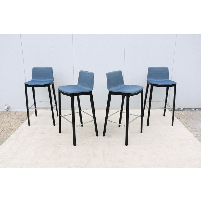 Minimalist Piergiorgio Cazzaniga for Andreu World Flex Bar Stools - Set of 4 For Sale In New York - Image 6 of 18