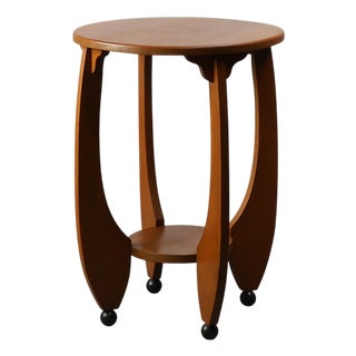 Amsterdamse School Oak Side Table, Netherlands, 1920s For Sale