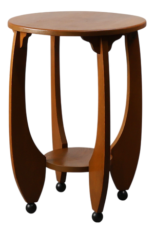 Amsterdamse School Oak Side Table, Netherlands, 1920s