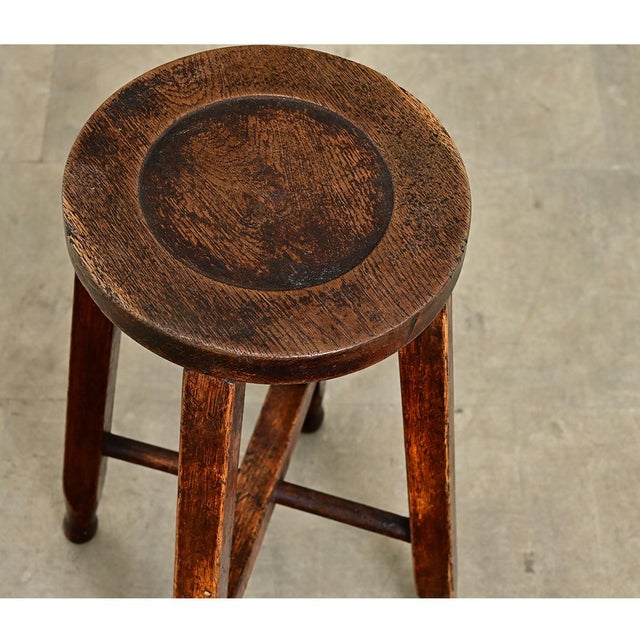 English 19th Century Oak Arts & Crafts Stool For Sale In Baton Rouge - Image 6 of 9