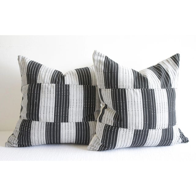 Black and Natural Color Block Pillows For Sale In Los Angeles - Image 6 of 6