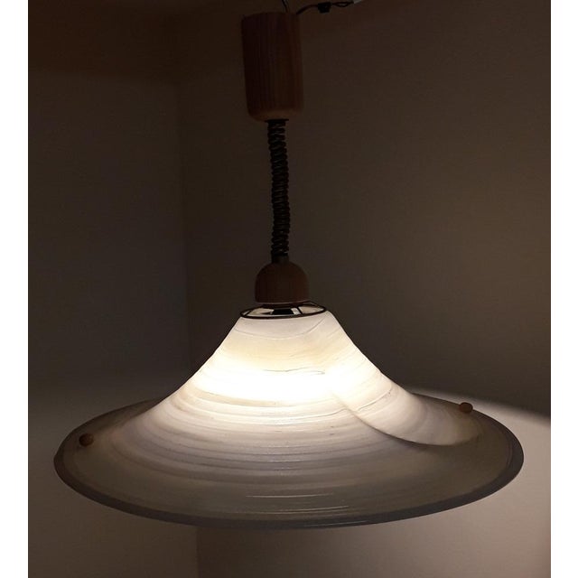 Wood Vintage German Ceiling Lamp in Pine, 1980s For Sale - Image 7 of 15
