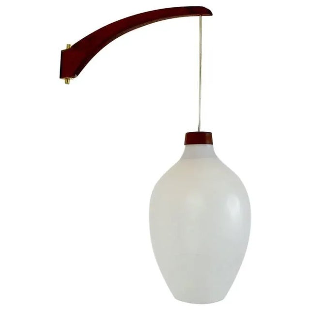 Brown Luxus Wall Sconce With Frosted White Shade For Sale - Image 8 of 8