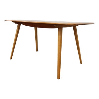 Vintage Ercol Mid Century Modern Plank Dining Table For Sale
